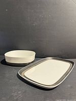 Platter and bowl together showing size and matching design
