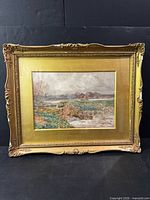 Framed watercolour painting in gilt frame