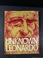 Front cover showing title Unknown Leonardo with illustration