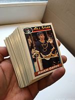 Stack of cards with Adam Oates All-Star card on top