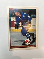 Front view of full Joe Sakic Topps card