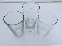 Three pint glasses front view