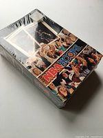 Top perspective of sealed NBA Hoops card box in shrink wrap