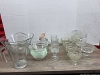 group shot of all clear glass items on tabletop
