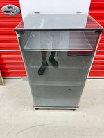 Full front view of cabinet with door closed