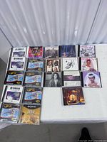 Top-down view of full lot showing arrangement of all 20 discs