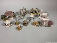 Group shot of all 12 Lilliput Lane pieces