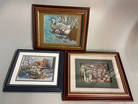 Group view of all three framed diorama prints