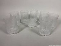 Group view of eight Iittala Thule glasses