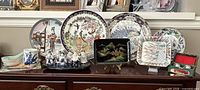 Group shot of all items arranged on cabinet top