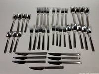 Full layout of all 33 stainless steel pieces