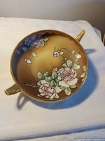 Top view of entire Nippon open dish showing size, design, and handles