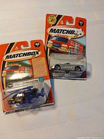 Front view of both sealed Matchbox blister cards