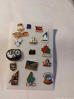 Front view of board holding all provincial lapel pins