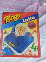 Front of Bingo Lotto box showing product image and components
