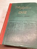 Front cover showing title, year and calendar excerpt
