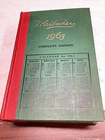 Front cover showing title, year, calendar inset