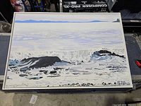 Full view of framed seascape painting