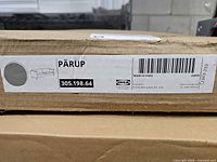 Carton label showing IKEA PÄRUP sofa article number 305.198.64
