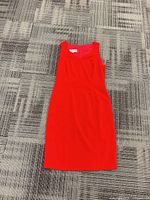 Front view of red Tobias sheath dress