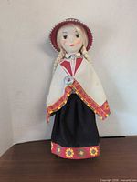 Full view of 19-inch doll standing on surface
