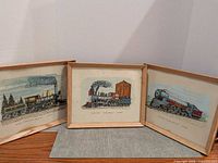 Three framed colour locomotive prints