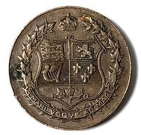 Reverse showing Canadian coat of arms, crown and motto
