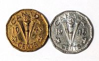 Both coins obverse side showing dates and Victory design