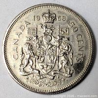 Full view of reverse showing Coat of Arms and denomination