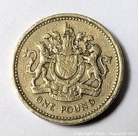 Reverse showing Royal Arms and denomination