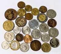 Overview of all coins laid out