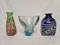 three vases front view