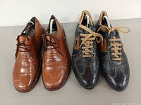 Front view of both shoe pairs