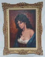 Framed oil painting front view