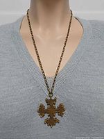 Necklace on mannequin showing pendant size and chain drop