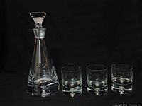 Full set: decanter with stopper and three tumblers