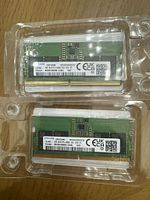 Two Samsung DDR5 SODIMM modules in plastic clamshells