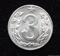 Obverse with numeral 3, star, laurel branches