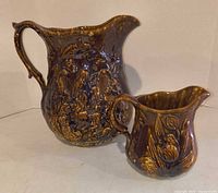 Large pitcher and matching creamer front view
