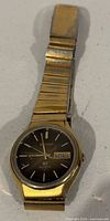 Front view of Seiko 4004 watch showing dial, case and bracelet