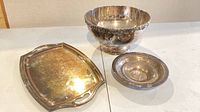 All three pieces: tray, punch bowl, dish