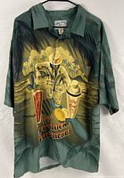 Front view showing graphic and buttons