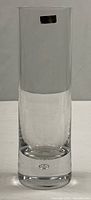 Full view of clear Bohemian crystal pillar vase