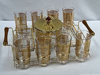 Complete hostess set arranged in rack