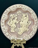 Full view of round resin wall plaque