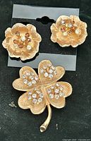 Brooch and both earrings front view