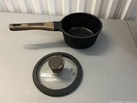 Top view of saucepan and matching lid