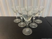Six Libbey 3001 cocktail coupe glasses grouped
