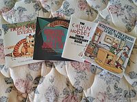 Four Calvin and Hobbes books laid out showing all titles