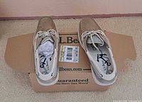 Top view of both loafers on L.L.Bean box